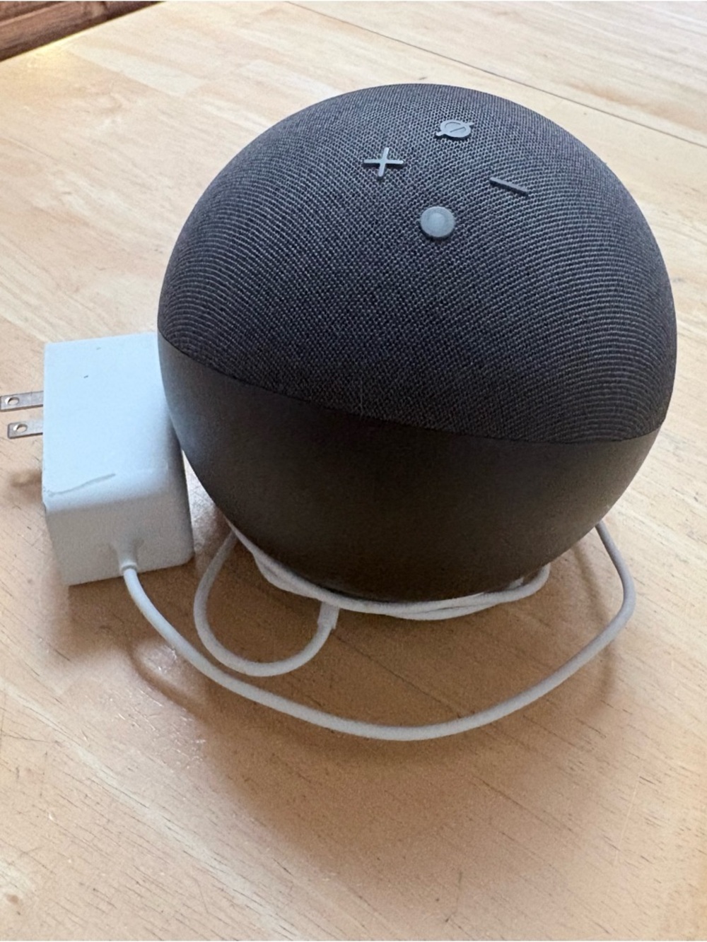Amazon Smart Speaker in Charcoal Gray and Black